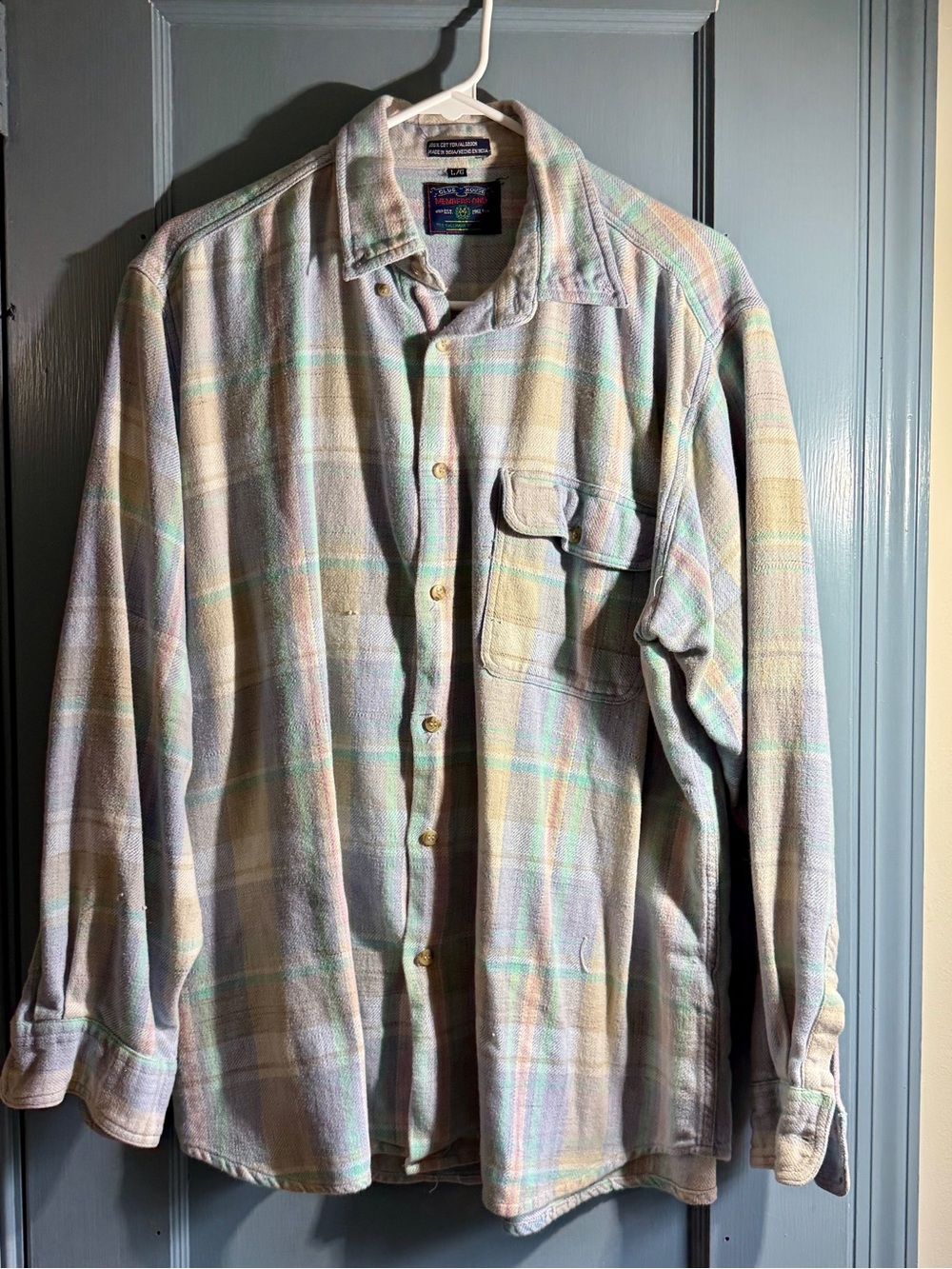 Vintage Members Only Pastel Plaid Button-Down Shirt in Soft Pastels